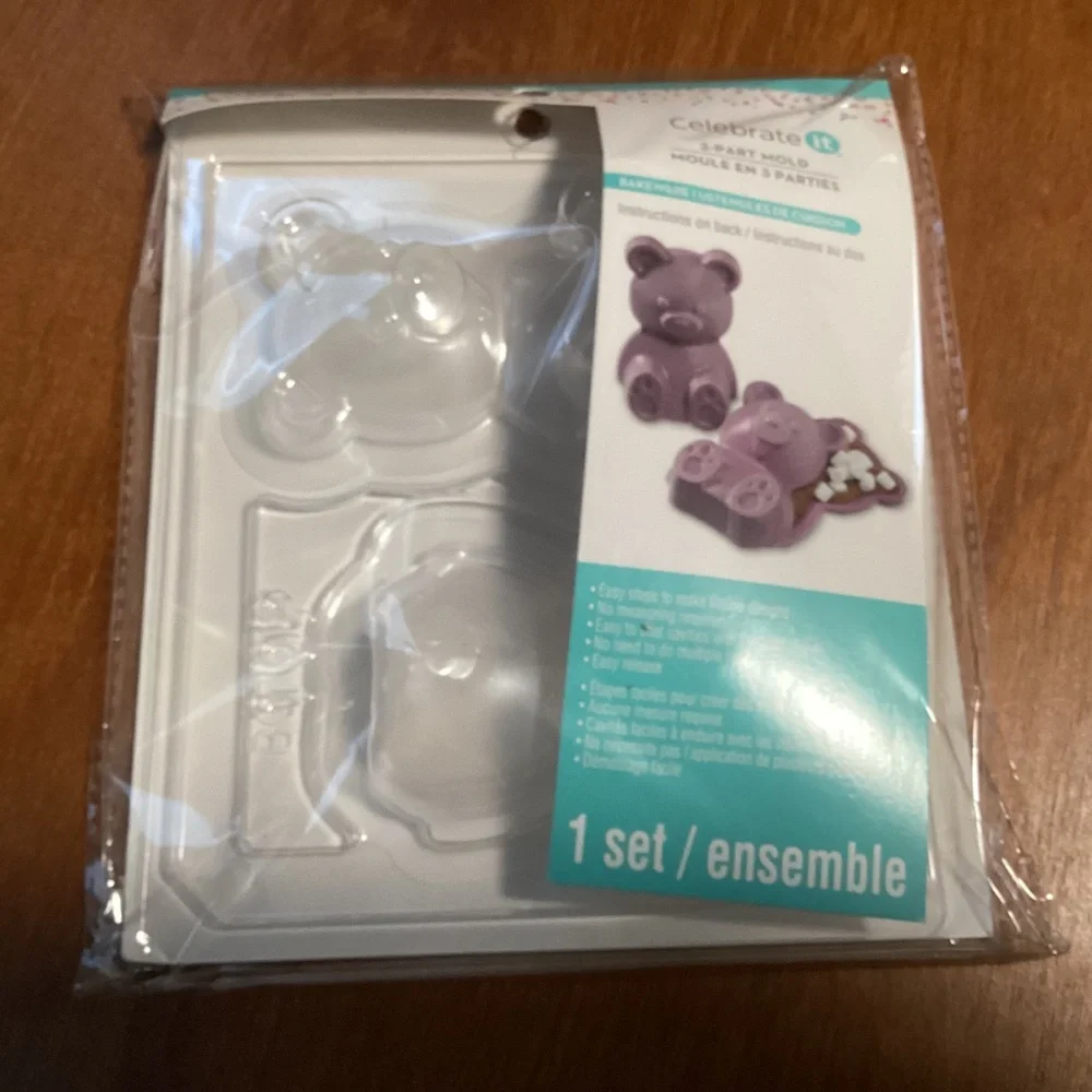 Celebrate It 3-part Mold Bakeware Bear Shape New